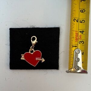 Red Heart Charm with Arrow